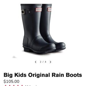 Hunter Big Kids Navy Rain Boots